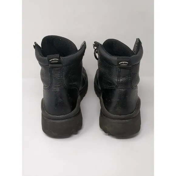 Ecco Boots Black Leather Men Size EU 40 Lace Up Ankle Boots Work‎ Y2K Chunky VTG