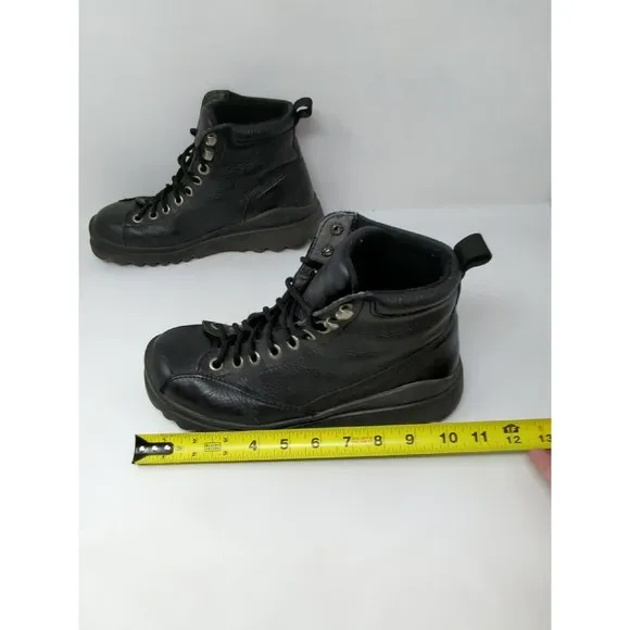 Ecco Boots Black Leather Men Size EU 40 Lace Up Ankle Boots Work‎ Y2K Chunky VTG