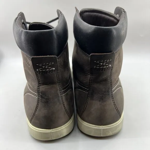 Ecco Eisner Chukka Boots Men Size 13 US, 47 EU Brown Leather Casual Comfort Shoe