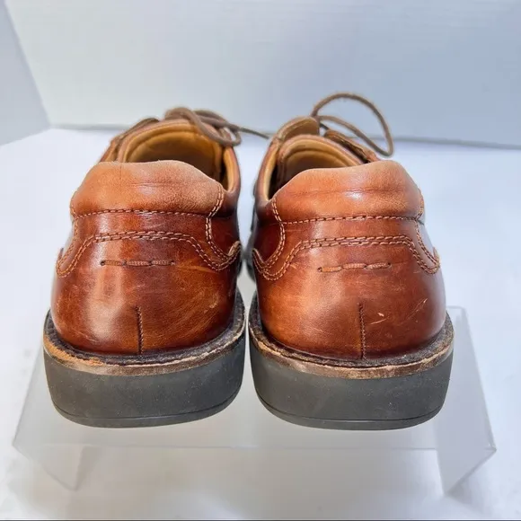 Ecco Men's Brown Leather Lace Up Oxford Shoes Size 43 US 9/9.5 Arch Support Work