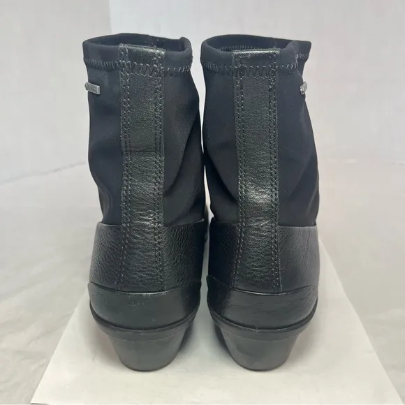 Ecco Skyler Ankle Boots Wedge Gore-Tex Leather Black Women 8