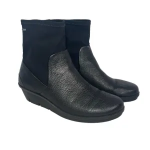 Ecco Skyler Ankle Boots Wedge Gore-Tex Leather Black Women 8
