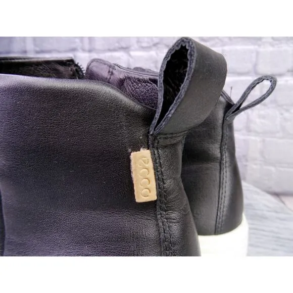 Ecco Soft 7 Wedge City Leather Ankle Boots Women 8-8.5 US 39 EU Great Condition