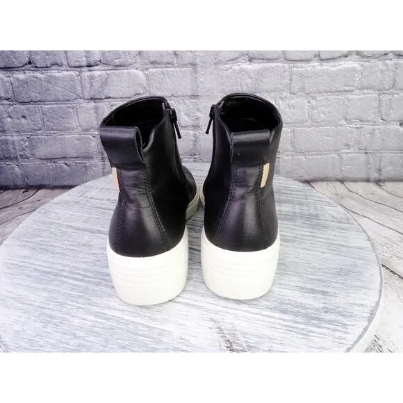 Ecco Soft 7 Wedge City Leather Ankle Boots Women 8-8.5 US 39 EU Great Condition
