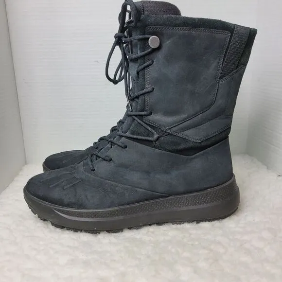 Ecco Solice Boots Womens Size 10.5 Black High Winter Shoes