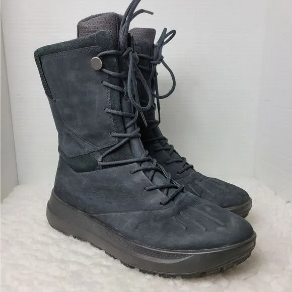 Ecco Solice Boots Womens Size 10.5 Black High Winter Shoes