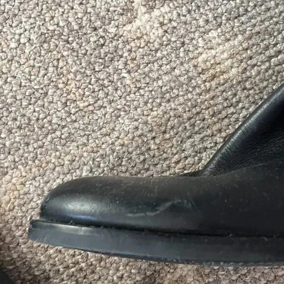 ECCO tall leather boots black 38 women buckle