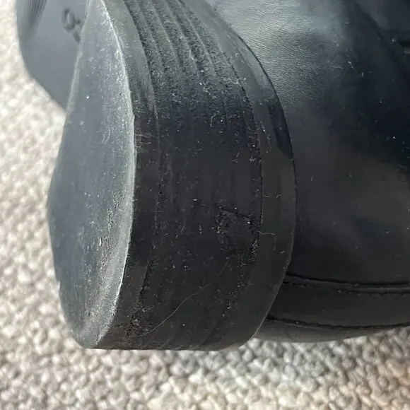 ECCO tall leather boots black 38 women buckle