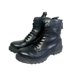 Ecco Tredtray High Cut Boots Cow Leather Combat Boots Lace Up Black Women 6-6.5