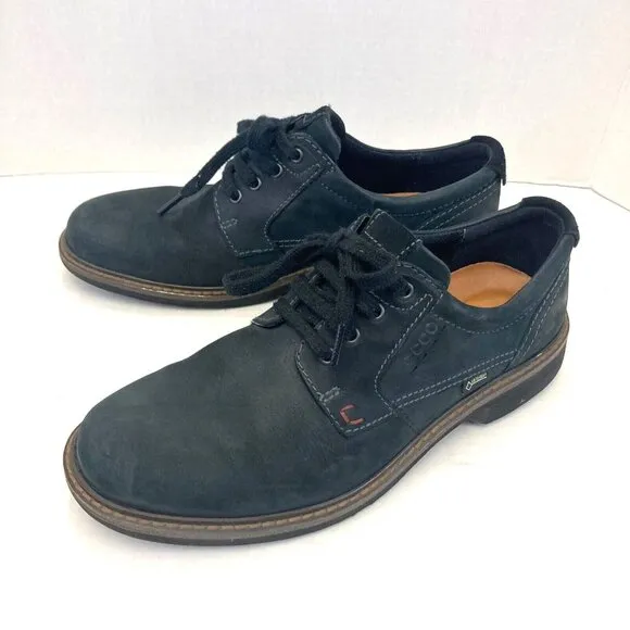 ECCO Turn GoreTex Leather Oxford Shoes Mens EU 42 US 8 / 8.5 Waterproof Black