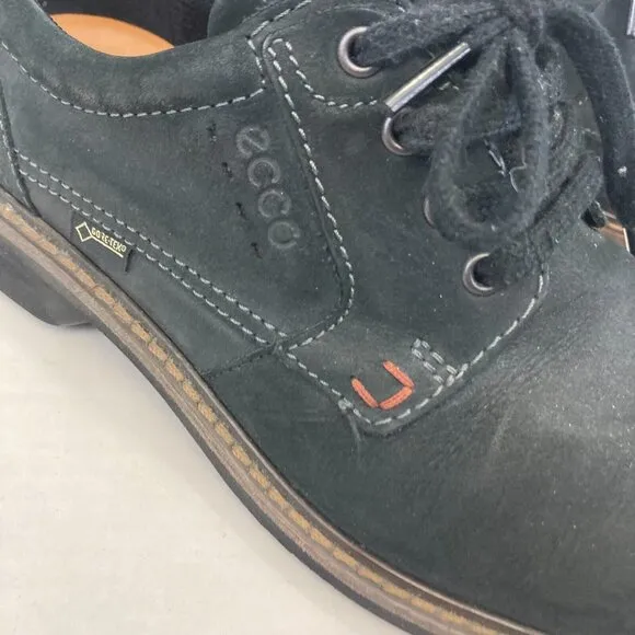 ECCO Turn GoreTex Leather Oxford Shoes Mens EU 42 US 8 / 8.5 Waterproof Black