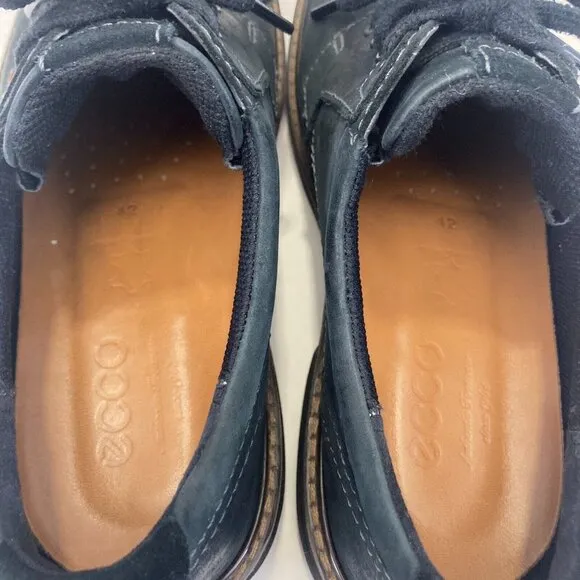 ECCO Turn GoreTex Leather Oxford Shoes Mens EU 42 US 8 / 8.5 Waterproof Black
