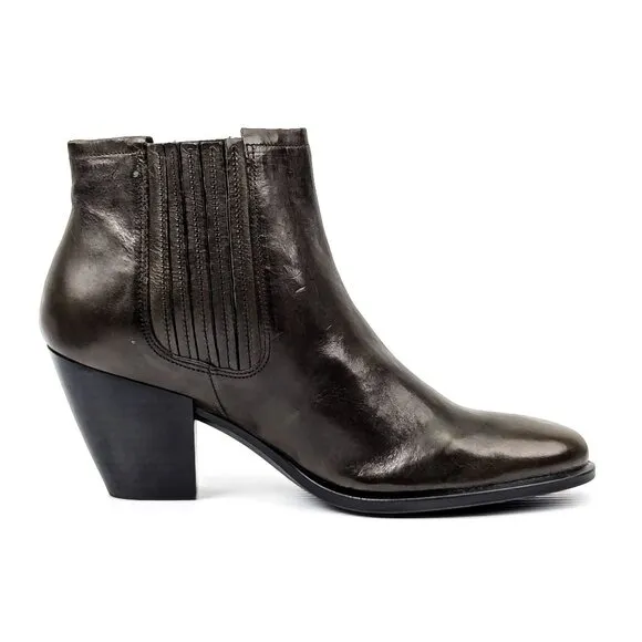 Ecco Women Deep Forest Cowboy Western Green Leather Ankle Boots 10M EUR41