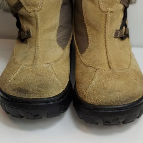 Ecco Gore-tex Fur Trim Sude Winter Boots Sz 35