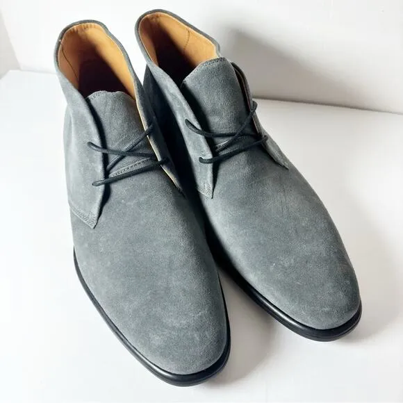 Ecco’s Men Citytray Suede Chukka Dress Grey Black Boots Size 12-12.5