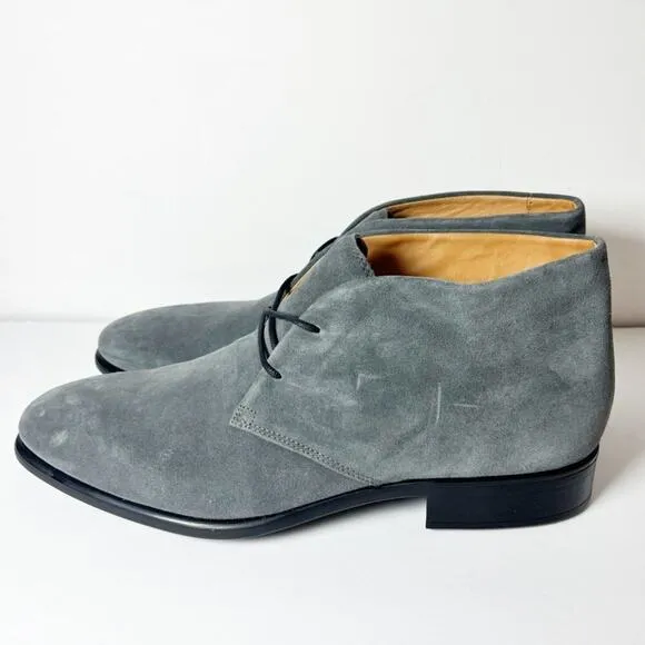 Ecco’s Men Citytray Suede Chukka Dress Grey Black Boots Size 12-12.5