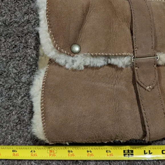 Eddie Bauer real fur leather suede shearling boots