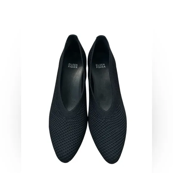 Eileen Fisher Gabby Recycled Stretch Knit Pump Black Women's Shoes 7.5 career