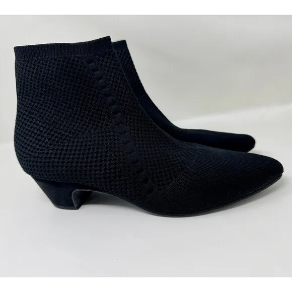 Eileen Fisher Purl Sock Bootie Boots Black Size 9