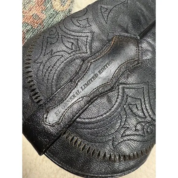 El General Cowboy Boots Black Alligator Western Snip Toe Limited Edition Men 7.5