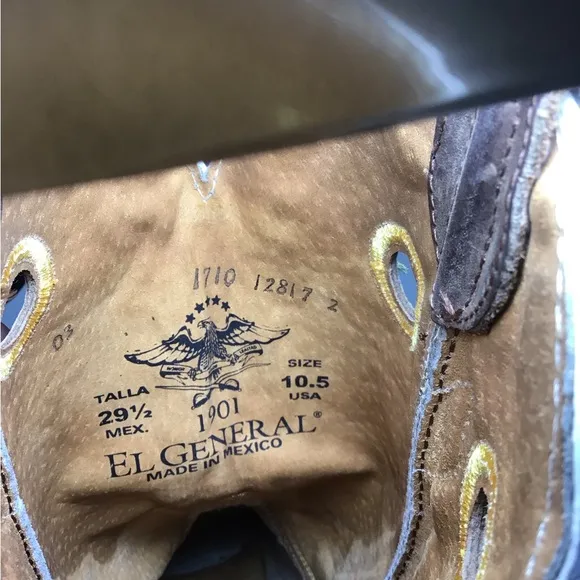 El General mens Boost Rodeo classic el general 1901. 100% leather size 10.5