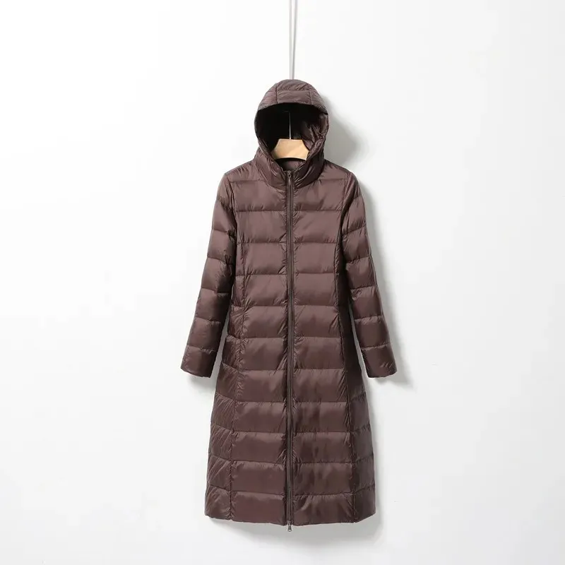 Elsa - Long Down Jacket with Hood for Women