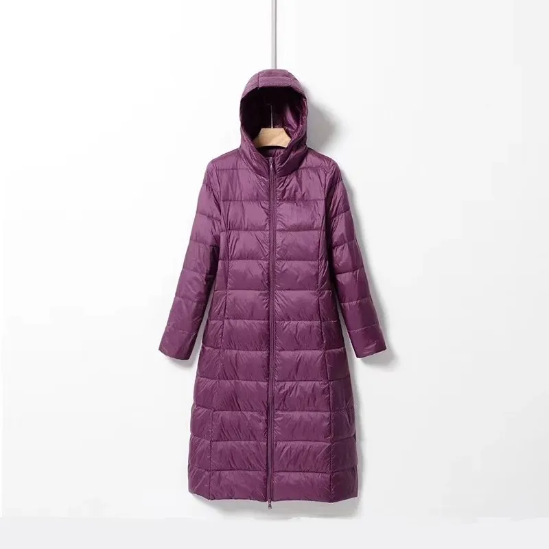 Elsa - Long Down Jacket with Hood for Women
