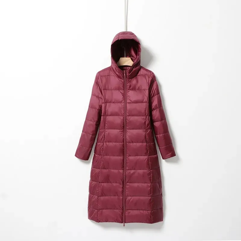 Elsa - Long Down Jacket with Hood for Women