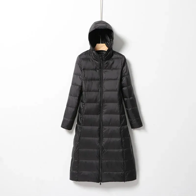 Elsa - Long Down Jacket with Hood for Women