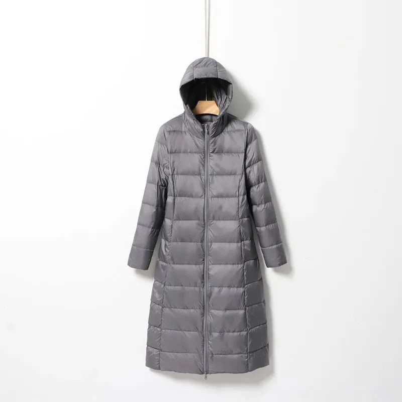 Elsa - Long Down Jacket with Hood for Women