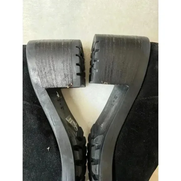 EMANUELE CRASTO Women Black Suede Chelsea Boots Made in Italy Modern Size 9.5/41