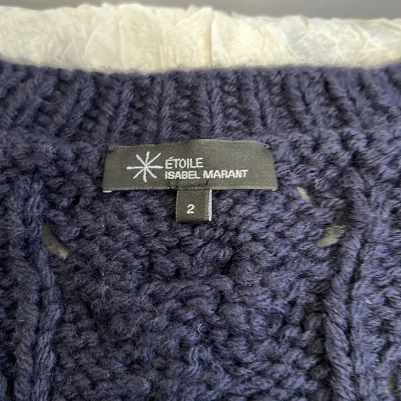 Etoile Isabel Marant Navy Cable Knit Sweater Size 2