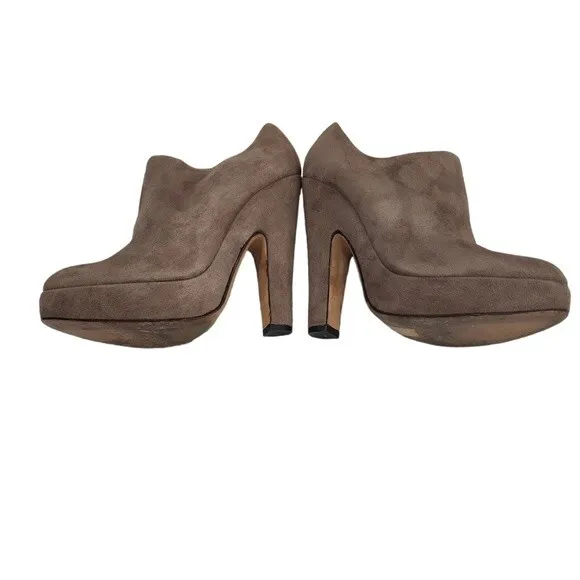 EUC Jerome C Rousseau Italy women's luxury runway suede leather ankle boots grey