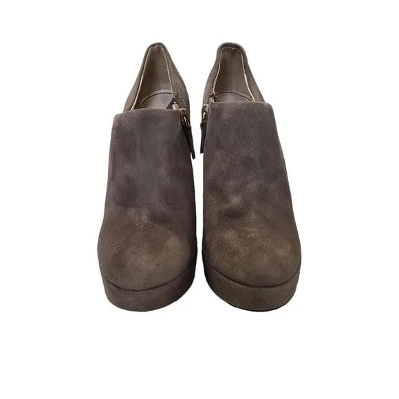 EUC Jerome C Rousseau Italy women's luxury runway suede leather ankle boots grey