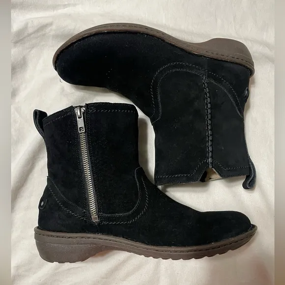 EUC UGG NEEVAH WOMEN BOOTS SUEDE BLACK US 8