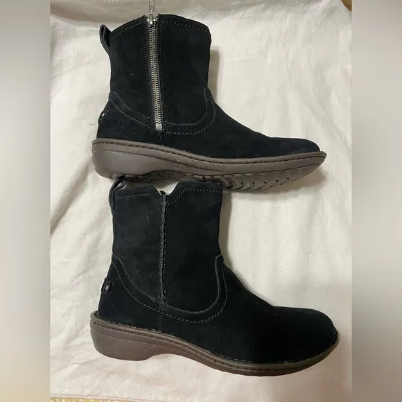 EUC UGG NEEVAH WOMEN BOOTS SUEDE BLACK US 8