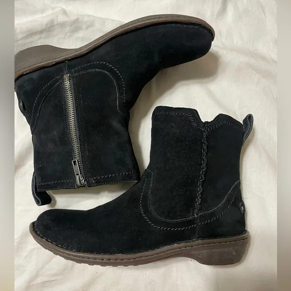 EUC UGG NEEVAH WOMEN BOOTS SUEDE BLACK US 8