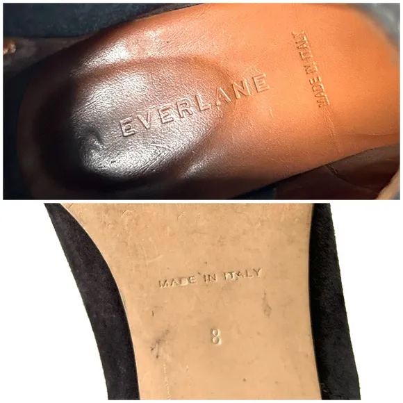 Everlane The Heel Gray Graphite Genuine Leather Suede Heeled Chelsea Ankle Boots