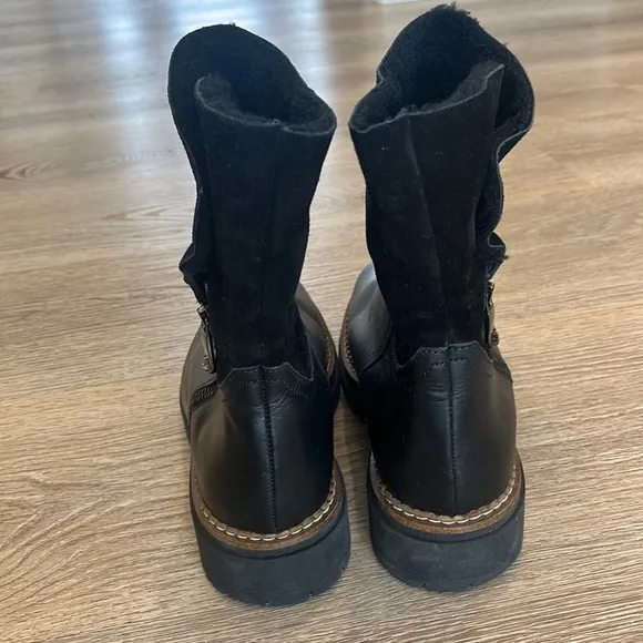 FABIANELLI Itallian-made Black Leather combat style Boots Size Euro 39 (8 US)
