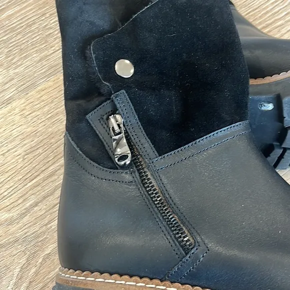 FABIANELLI Itallian-made Black Leather combat style Boots Size Euro 39 (8 US)