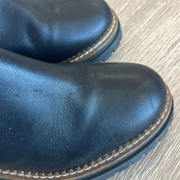 FABIANELLI Itallian-made Black Leather combat style Boots Size Euro 39 (8 US)