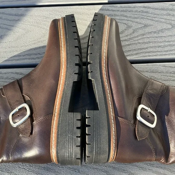FABIANELLI Leather Moto/Biker Mid Calf Boots Brown Size US 7.5-8/EU 38