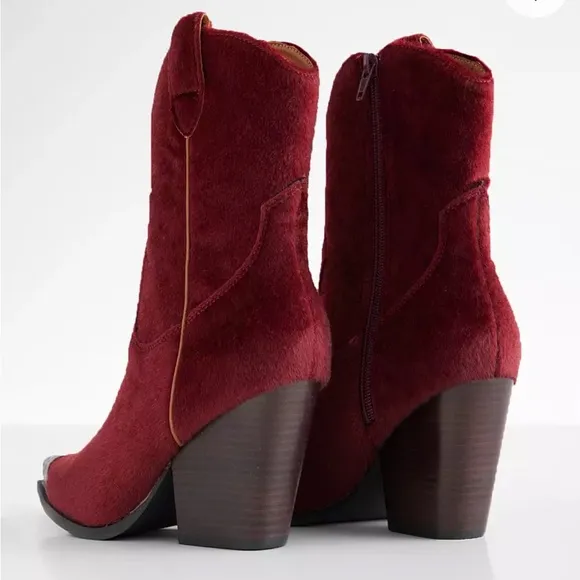 Faux Fur Western Ankle Boot from Buckle NWT