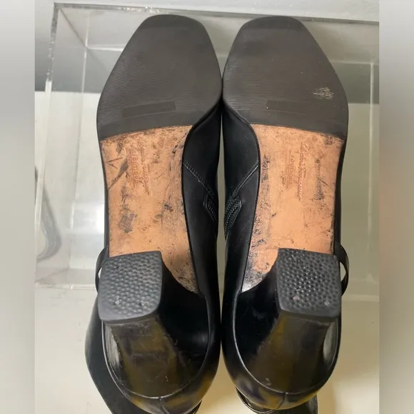 Ferragamo gancio ankie boots black leather women sz 38 made in italy