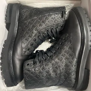 FINAL PRICE $275! Jimmy Choo Cora Embossed Leather Combat Boots Women size 41/11