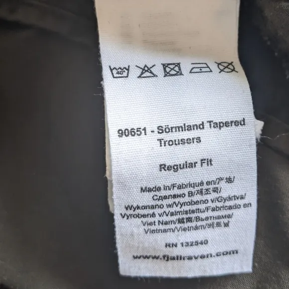 Fjallraven - Sörmland Tapered Trousers F90651 | Size 33-34&quot; Long | Dark Olive