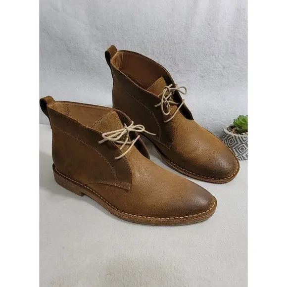 Flag LTD Brown Suede Lace up Round Toe Chukka Men Leather Boots Size 10M/ L20