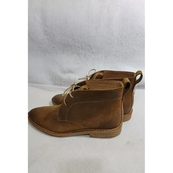 Flag LTD Brown Suede Lace up Round Toe Chukka Men Leather Boots Size 10M/ L20