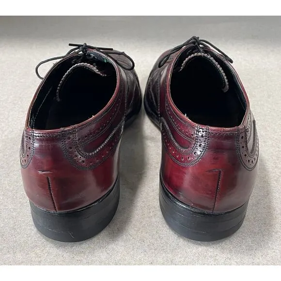 Florsheim Imperial Wingtip 10.5 C Men’s Burgundy Lace Up Dress Shoes Office Wear