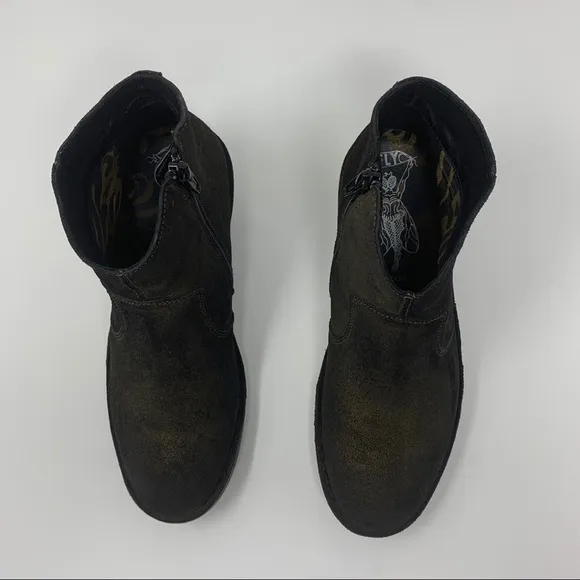 FLY London Dari Suede Leather Ankle Boots Shoes Women Fall Winter 9 to 9 1/2